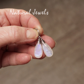 Zilveren Maansteen oorbellen druppel