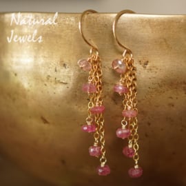 xxx - verkocht - xxx Roze Toermalijn oorbellen goud