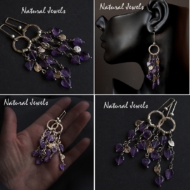 xxx - verkocht - xxx Oorbellen Amethyst Hearts