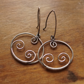 Zilveren oorbellen Spiral Ovals