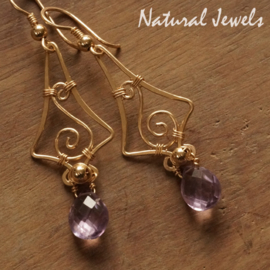 Gouden oorbellen Lovely Lilac