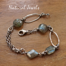 xxx - verkocht - xxx Zilveren armband Labradoriet