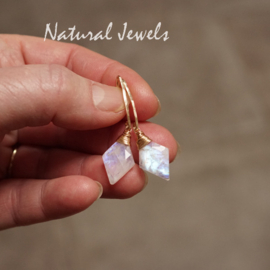 Maansteen oorbellen ruit