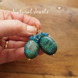 Chrysocolla oorbellen