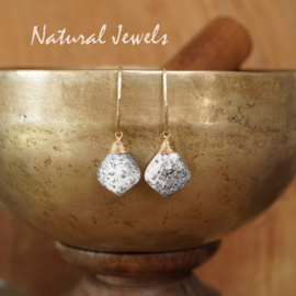 Oorbellen goud zwart wit