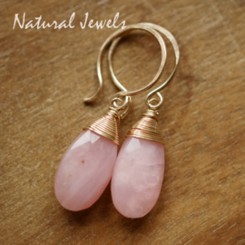 Roze Opaal oorbellen