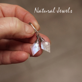 Zilveren Maansteen oorbellen ruit