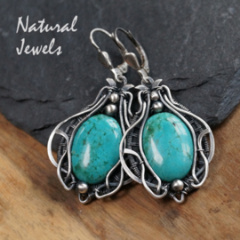 Silver handmade earrings with Turquoise