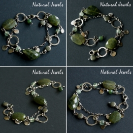 xxx - verkocht - xxx Robuuste armband Groene Granaat