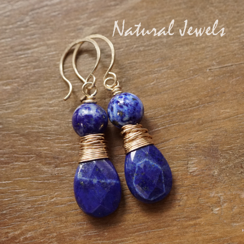 Lapis Lazuli oorbellen goud