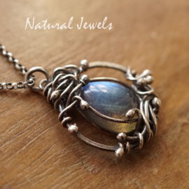 Zilveren hanger Labradoriet