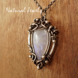 Zilveren hanger Maansteen