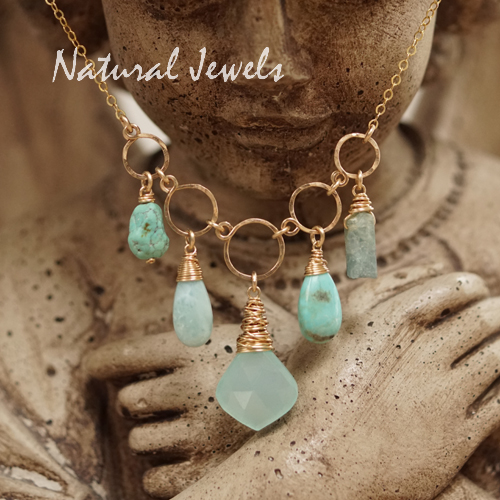 Ketting blauwe steen