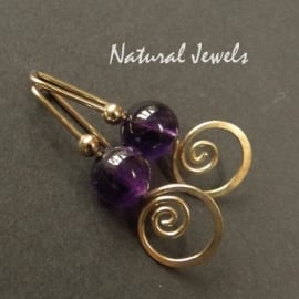 xxx - verkocht - xxx Golden Amethyst Spirals