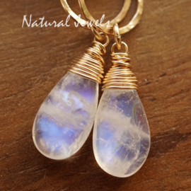 xxx - verkocht - xxx Maansteen oorbellen goud