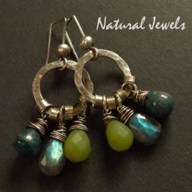 xxx - verkocht - xxx Earthy Earrings Blue and Green