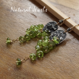 Peridot gouden oorbellen
