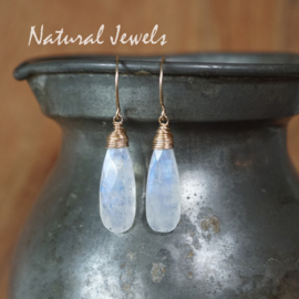 Maansteen oorbellen lang