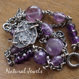 Amethist zilveren armband
