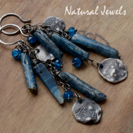 xxx - verkocht - xxx Robust silver earrings Kyanite