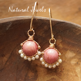 Roze oorbellen goud
