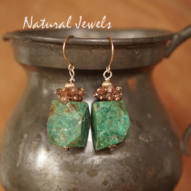 Chrysocolla oorbellen