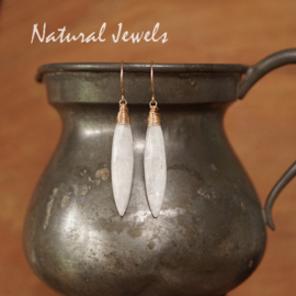 Witte Maansteen oorbellen