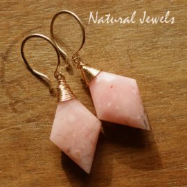 Roze Opaal oorbellen goud