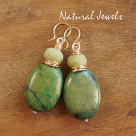 Chrysocolla oorbellen