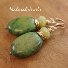 Chrysocolla oorbellen