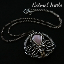 xxx - verkocht - xxx Necklace Jugendstil Pink Opal