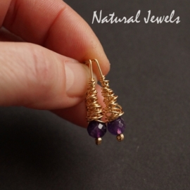 xxx - verkocht xxx Oorbellen 14K GF Amethyst Cocoons