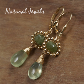 xxx - verkocht xxx Goldfilled oorbellen Adorned Green