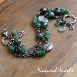 xxx - verkocht xxx Armband edelsteen Smaragd en Chrysopraas