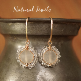 Bergkristal oorbellen goud