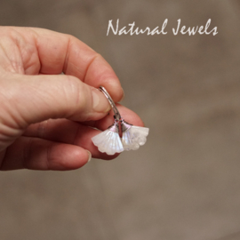 Zilveren Maansteen oorbellen waaier