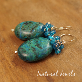Chrysocolla oorbellen