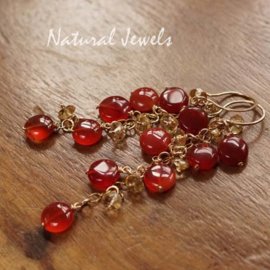 Oranje steen oorbellen