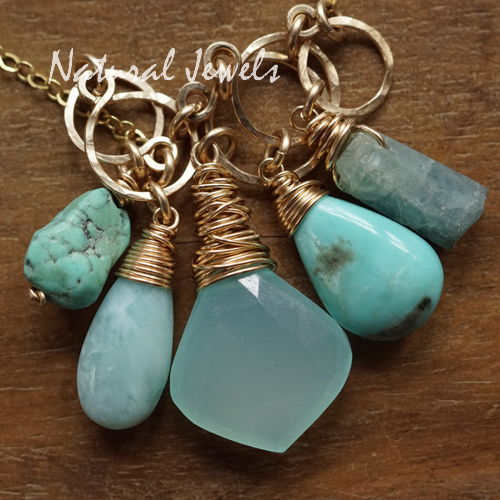 xxx - verkocht - xxx Ketting blauwe steen