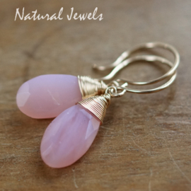 Roze Opaal oorbellen