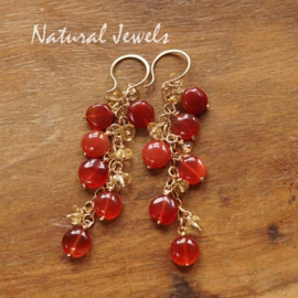 Oranje steen oorbellen