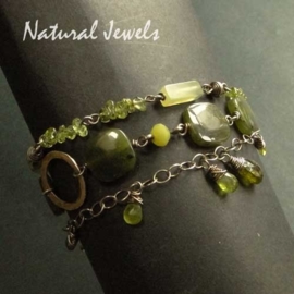 xxx - verkocht - xxx Bracelet Earthy Green Gemstones