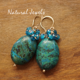Chrysocolla oorbellen