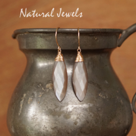 Bruine Maansteen oorbellen