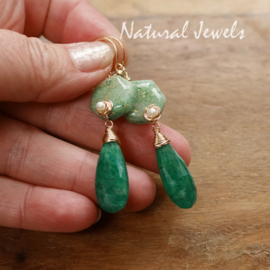 Green gemstone earrings