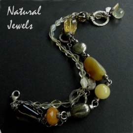 xxx - verkocht - xxx armband Yellow Gemstones