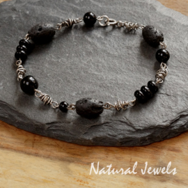 xxx - verkocht - xxx Zilveren armband Onyx