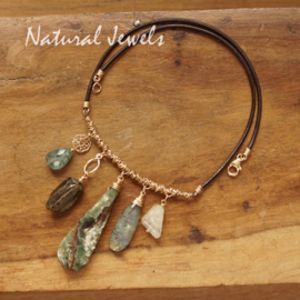 Gouden halsketting Chrysopraas