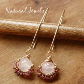 Pink gemstone earrings
