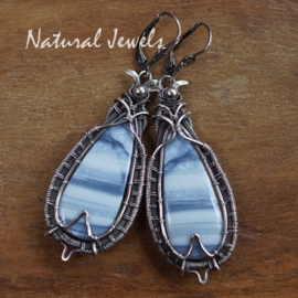 Statement oorbellen blauwe edelsteen